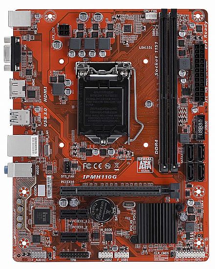 Placa Mãe para Intel - PCWare IPMH110G (LGA 1151 - DDR4 2133) Chipset Intel H110 - Micro ATX