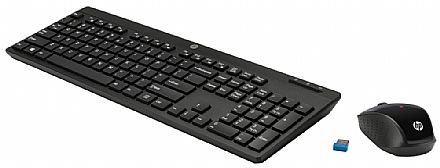 Kit Teclado e Mouse - Kit Teclado e Mouse sem Fio HP C200 - ABNT2 - 1000dpi - 2.4Ghz - Preto - Z3Q63AA