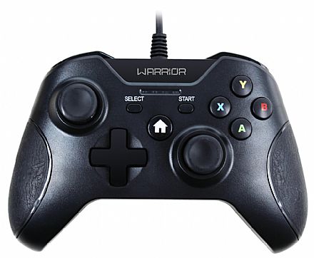 Joystick & Volante - Controle Gamepad Multilaser Warrior para PC e Xbox One - com Vibração - Preto - JS078