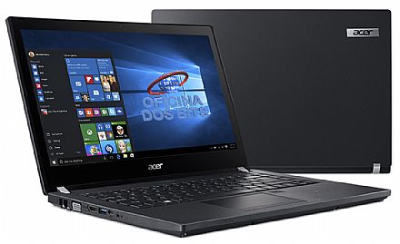 Notebook - Notebook Acer TravelMate P4 TMP449-G2-M-317Q - Tela 14", Intel i3 7100U, 8GB DDR4, HD 1TB, Leitor de Digital, Leitor SmartCard, Windows 10 Professional