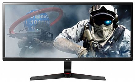 Monitor - Monitor 29" LG Gamer 29UM69G - Tela IPS Full HD UltraWide 2560x1080 - FreeSync - Modo Gamer - Resposta de 1ms - USB-C - HDMI/DisplayPort