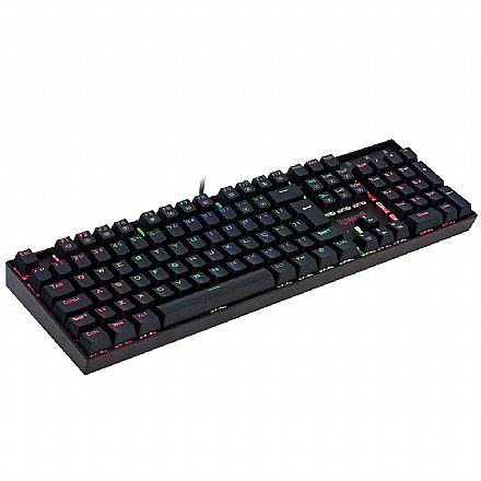 Teclado - Teclado Mecânico Redragon MITRA RGB - Switch Outemu Black - K551RGB-1 - ABNT