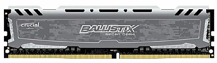 Memória para Desktop - Memória 8GB DDR4 2666MHz Crucial Ballistix Sport LT - CL16 - Cinza - BLS8G4D26BFSBK