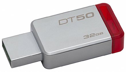 Pen Drive - Pen Drive 32GB Kingston DataTraveler DT50 - USB 3.1 - Vermelho