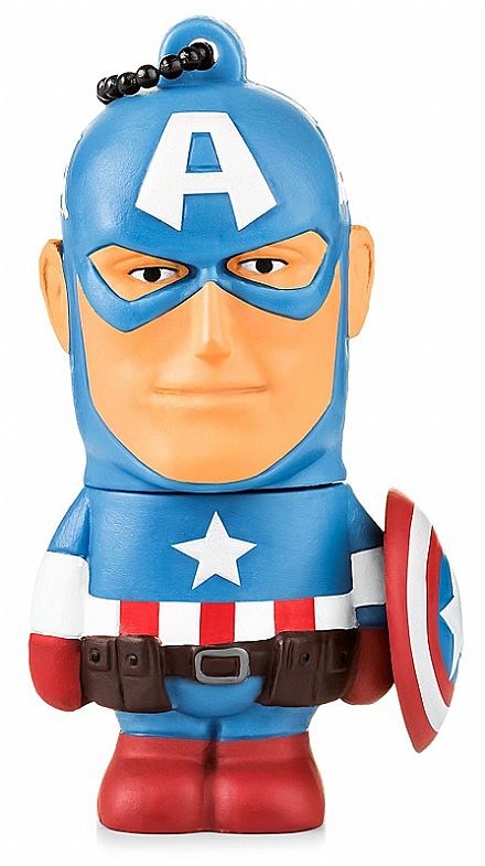 Pen Drive - Pen Drive 8GB Marvel Vingadores Capitão América - Multilaser PD080