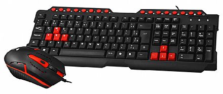 Kit Teclado e Mouse - Kit Teclado e Mouse Gamer C3 Tech GK-20BK - ABNT2 - 1200dpi