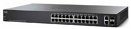 Rede Switch - Switch 24 portas Cisco SG220-26-K9 - Gerenciável - 24 portas Gigabit + 2 portas SFP + 1 GbE Combo