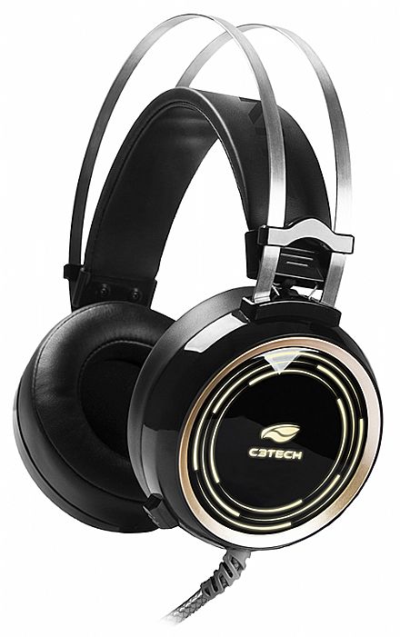 Headset Gamer C3Tech Black Kite - LED RGB - com Controle de Volume - Conector P2 e USB - PH-G310BK Fone de Ouvido - Headset Gamer C3Tech Black Kite - LED RGB - com Controle de Volume - Conector P2 e USB - PH-G310BK