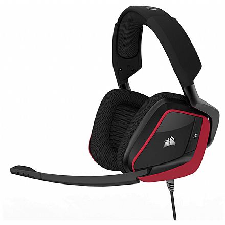 Fone de Ouvido - Headset Gamer Corsair Void PRO RGB Surround CA-9011157-NA - USB - Dolby 7.1 - com Cancelamento de Ruidos - Vermelho