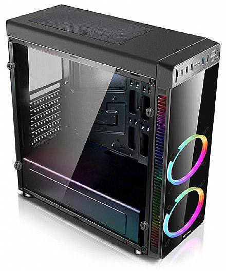 Gabinete - Gabinete Gamer C3Tech MT-G1000BK - USB 3.0 - Janela Lateral de Vidro - LED RGB