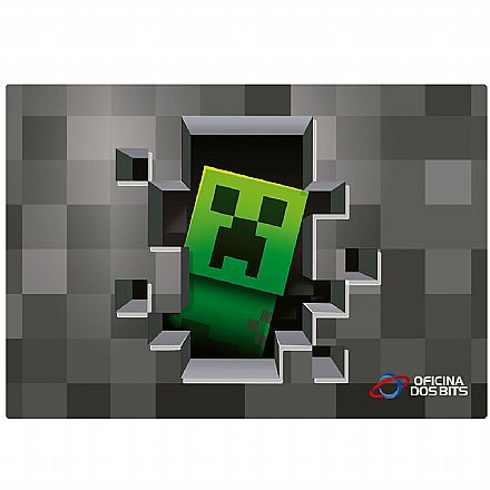 Mouse pad - Mousepad Bits Gamer Minecraft - Médio: 360 x 250mm