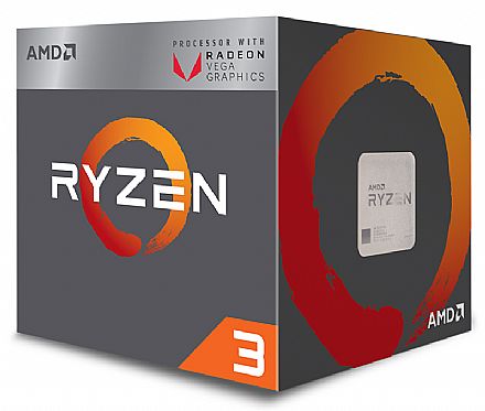Processador AMD - AMD Ryzen™ 3 2200G Quad Core - 4 Threads - 3.5GHz (Turbo 3.7GHz) - Cache 6MB - AM4 - TDP 65W - Radeon™ VEGA Graphics - YD2200C5FBBOX