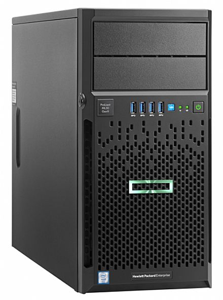Servidor - Servidor HP Proliant ML30 Gen9 - Intel Xeon® E3-1220V6, 8GB DDR4, HD 1TB, Dual LAN, DVD-RW, Kit Teclado e Mouse - 873227-S05