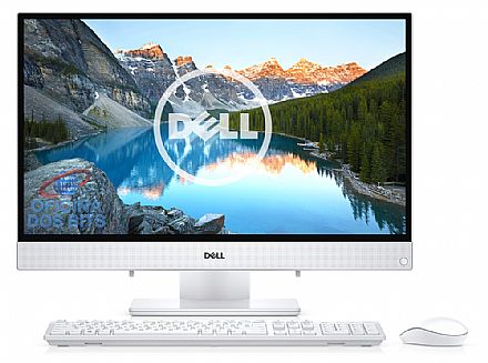 Computador All in One - Computador All in One Dell Inspiron 24 iOne-3477-PR20 - Tela 23.8" Full HD, Intel i5 7200U, 4GB, HD 1TB, Windows 10 Pro, Teclado e Mouse sem Fio - Branco - Seminovo - Garantia 1 ano