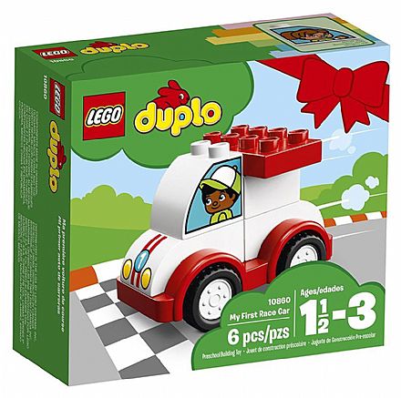 Brinquedo - LEGO Duplo - O meu Primeiro Carro de Corrida - 10860