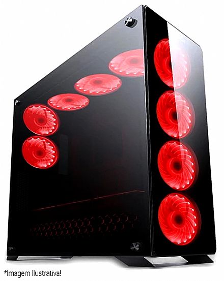 Gabinete - Gabinete Gamer Redragon Ironhide Chroma - Coolers RGB - Laterais em Vidro Temperado - Full Tower - GC-801