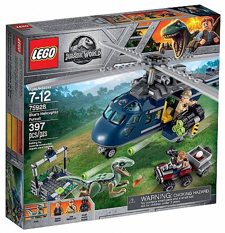 Brinquedo - LEGO Jurassic World - A Perseguição de Helicóptero - 75928