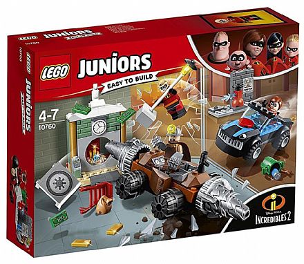 Brinquedo - LEGO Juniors Os Incríveis - Assalto ao Banco - 10760