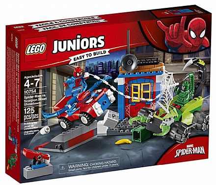 Brinquedo - LEGO Juniors - Confronto de Rua Spider-Man vs. Scorpion - 10754