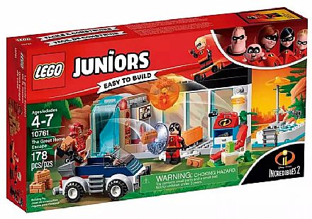 Brinquedo - LEGO Juniors Os Incríveis - A Grande Fuga de Casa - 10761