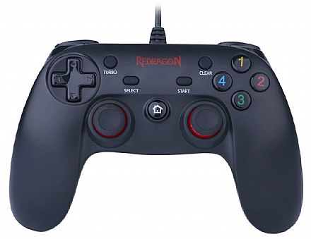 Joystick & Volante - Controle Gamepad Redragon Saturn G807 para PC - com Vibração e Modo Turbo