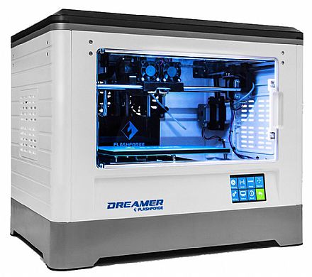 Impressora 3D - Impressora 3D Flashforge Dreamer - Dois Extrusores - Velocidade de Impressão 200mm/s - Wi-Fi e Entrada SD - Branca - 28869