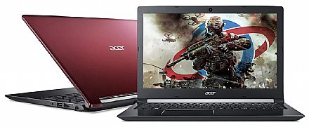 Notebook - Notebook Acer Aspire Gamer A515-41G-1480 - Tela 15.6", AMD A12-9720P, 16GB, SSD 240GB, Video AMD Radeon™ RX 540 2GB, Windows 10