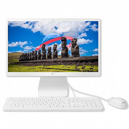 Computador All in One - Computador All in One LG 22V30R - Tela 21.5" IPS Full HD, Intel Quad Core N5100, 8GB, SSD 128GB, Windows 11 - Branco