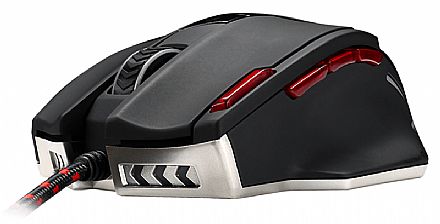 Mouse - Mouse Gamer MSI Interceptor DS200 - 16400dpi - 9 Botões Programáveis - LED RGB - Peso Ajustável