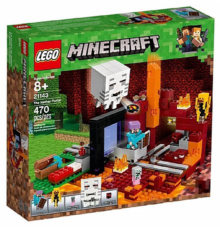 Brinquedo - LEGO Minecraft - O Portal do Nether - 21143