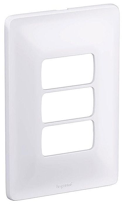 Iluminação & Elétricos - Placa Legrand Pial Zeffia - para 3 módulos - Branco - 680183