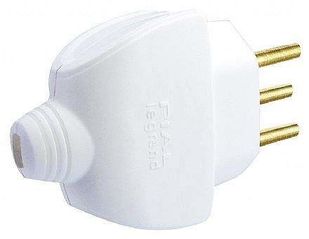 Iluminação & Elétricos - Plugue Macho Legrand Pial - 2P+T - 10A/250V - Padrão Novo - Branco - 615801