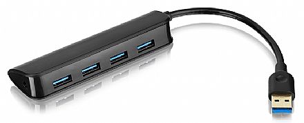 Cabo & Adaptador - HUB USB 3.0 Slim - 4 Portas - Super Speed - Preto - Multilaser AC289