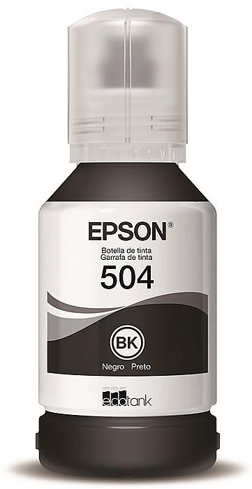 Cartucho - Refil de Tinta Epson T504120-AL - 127ml - Preto - Para Multifuncionais Tanque de Tinta Epson L4150/ L4160/ L6161/ L6171/ L6191