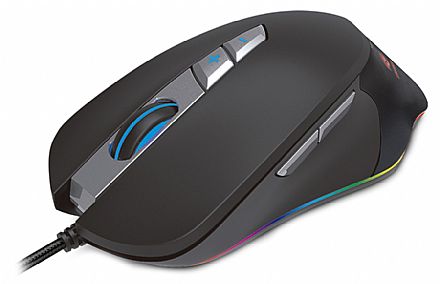 Mouse - Mouse Gamer C3Tech Bellied - 7000dpi - 7 Botões - LED RGB - MG-700BK