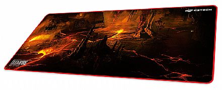 Mouse pad - Mousepad Gamer C3Tech Doom Fire - Extented - 700 x 300mm - MP-G1100