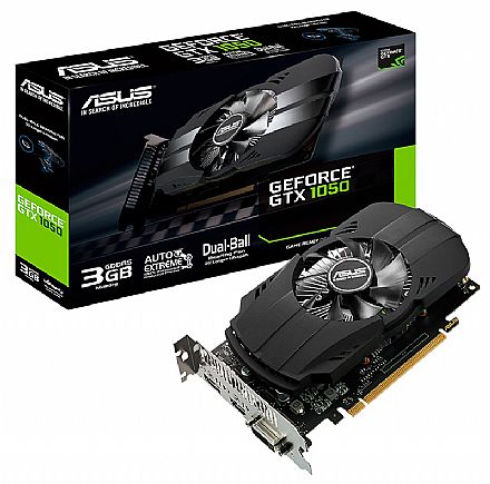 Placa de Vídeo - GeForce GTX 1050 3GB GDDR5 92bits - Asus PH-GTX1050-3G