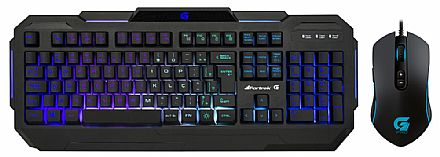 Kit Teclado e Mouse - Kit Teclado e Mouse Gamer Fortrek - Teclado K1 + Mouse Pro M7 - ABNT2 - Teclas Multimídia - 4800dpi - 8 Botões - LED RGB