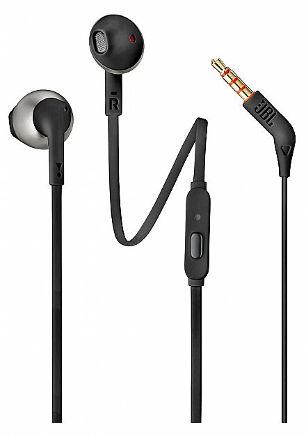 Fone de Ouvido - Fone de Ouvido Auricular JBL Tune 205 - com Microfone - Conector P2 - Preto - JBLT205BLK