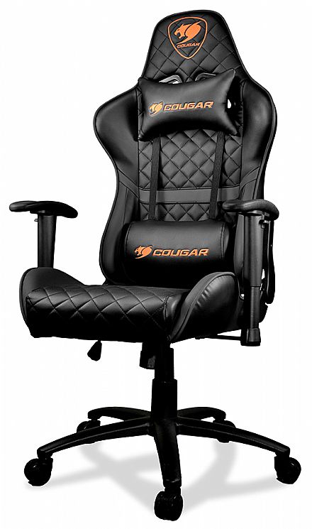 Cadeiras - Cadeira Gamer Cougar Armor One Black - Encosto Reclinável de 180° - Construção em Aço - Preta