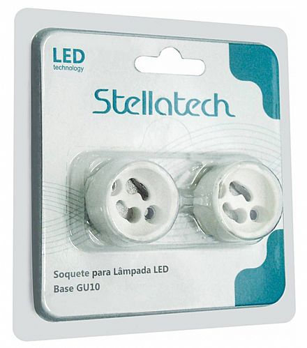 Iluminação & Elétricos - Bocal de Porcelana - Soquete GU10 Stella STH5599 - Porcelana - 40W - 2 unidades
