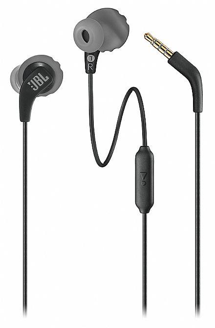 Fone de Ouvido - Fone de Ouvido Esportivo Intra-Auricular JBL Endurance Run - com Microfone - Resistente a Água - Ponteiras Magnéticas - Conector P2 - Preto - JBLENDURRUNBLK