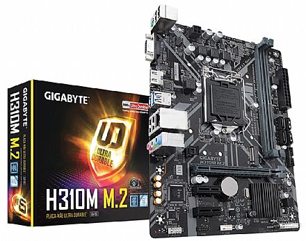 Placa Mãe para Intel - Gigabyte H310M M.2 (LGA 1151 - DDR4 2666) Chipset Intel H310 - USB 3.1 - Slot M.2