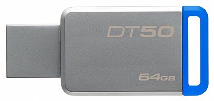 Pen Drive - Pen Drive 64GB Kingston DataTraveler DT50 - USB 3.1 - Azul - DT50/64GB