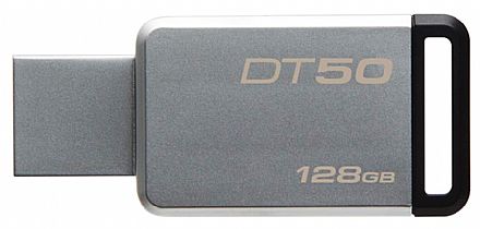 Pen Drive - Pen Drive 128GB Kingston DataTraveler DT50 - USB 3.1 - Preto - DT50/128GB