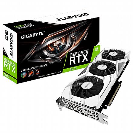 Placa de Vídeo - GeForce RTX 2070 8GB GDDR6 256bits - Windforce OC Edition - Gigabyte GV-N2070GAMINGOC WHITE-8GC
