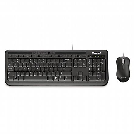 Kit Teclado e Mouse - Kit Teclado e Mouse USB Microsoft Wired Desktop 600 for Business - 3J2-00006