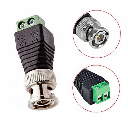 Segurança CFTV - Conector BNC Macho com Borne