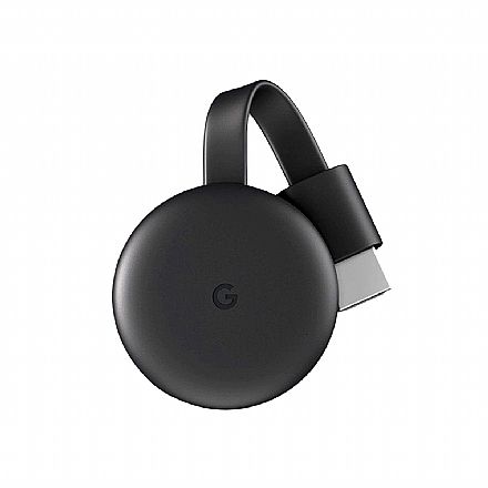 Players de Midia - Streaming Player Google Chromecast 3 - Full HD - Transforme TV em Smart TV por Espelhamento de Tela - Wi-Fi