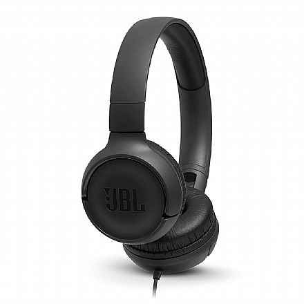 Fone de Ouvido - Fone de Ouvido JBL Tune T500 - Dobrável - com Microfone - Conector P2 - Preto - JBLT500BLK